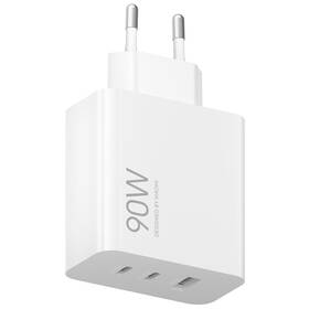 Nabíjačka do siete Xiaomi HyperCharge 90W, 2xUSB-C/1xUSB-A biela

