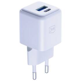 Nabíjačka do siete 3mk Hyper GaN USB-C/USB-A 20W biela

