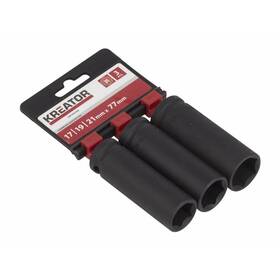Sada hlavíc Kreator KRT095200 17-19-21mm 1/2" (3 ks) 

