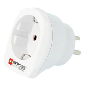 Cestovný adaptér SKROSS na použitie v Dánsku, typ K biely

