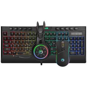 Klávesnica s myšou Marvo CM305, CZ/SK + headset čierna

