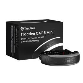 GPS lokátor Tractive CAT 6 Mini – pre mačky a zdravie monitor s integrovaným obojkom čierny


