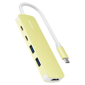 USB Hub Epico UltraHub 5in1 Slim Alu EH15 USB-C žltý


