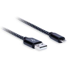 Kábel AQ USB/Micro USB, 2,4 A, 1,8m čierny

