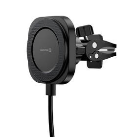 Držiak na mobil Swissten MagStick COMPACT s bezdrôtovým nabíjaním 15 W/7,5 W čierny


