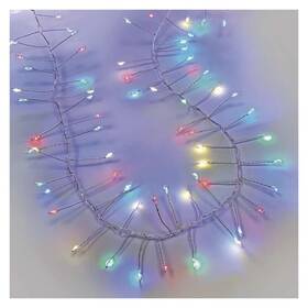 LED reťaz EMOS na cívce, nano, stříbrný, 19,2 m, venkovní i vnitřní, multicolor, časovač strieborný

