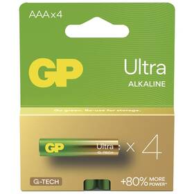 Batéria alkalická GP Ultra AAA (LR03), 4 ks 

