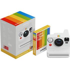 Instantný fotoaparát Polaroid Now+ Gen 3 Bundle Color Film (8 ks) biely

