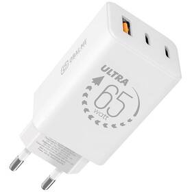 Nabíjačka do siete Obal:Me USB-A/2xUSB-C GaN 65W biela

