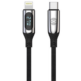Kábel Forever USB-C/Lightning, s LCD, 27 W, 1 m čierny

