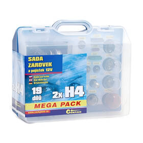 Autožiarovka Compass 12 V servisní box MEGA H4+H4+pojistky 

