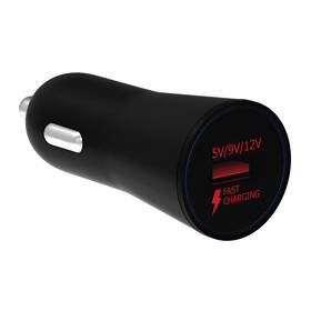 Adaptér do auta WG 1x USB, QC 3.0, 18W čierny

