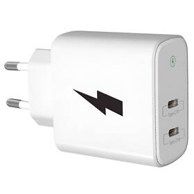 Nabíjačka do siete WG 2x USB-C PD 20W biela

