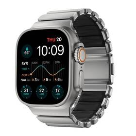 Remienok NOMAD Stratos Titanium FKM na Apple Watch 45/46/49 mm čierny/sivý

