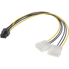 Redukcia AKASA Molex 4pin Molex na 6pin PCIe adapter 
