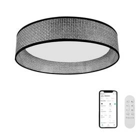 LED stropné svietidlo IMMAX NEO LITE LONA, 36W, CCT, Wi-Fi, TUYA, BEACON, priem. 45,5cm čierne/biele

