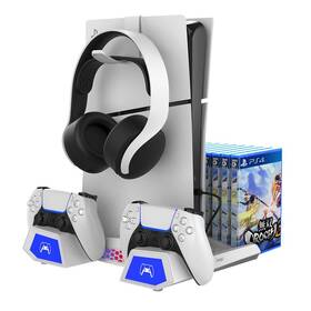 Dokovacia stanica iPega P5S023 RGB s chladením pre PS5/PS5 Slim biela

