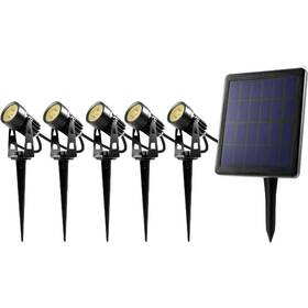 Svietidlo vonkajšie RETLUX solar set 5X WW čierne

