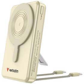 Powerbank Verbatim magnetická, bezdrôtová Charge 'n' Go C+C, displej, 10000 mAh zlatá

