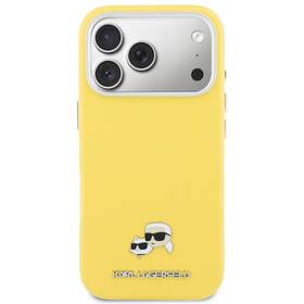 Kryt na mobil Karl Lagerfeld PU Karl and Choupette Heads Pins MagSafe na Apple iPhone 17 Pro žltý

