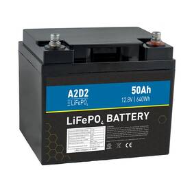 Akumulátor Avacom A2D2 baterie LiFePO4 12,8V 50Ah M6 (REPT cells) čierny

