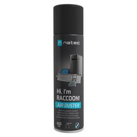 Stlačený vzduch Natec Raccoon Air 600 ml čierny


