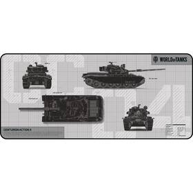 Podložka pod klávesnicu a myš YENKEE YPM WT90 Defender, 90 × 40 cm - World of Tanks sivá

