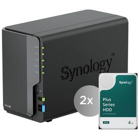 Sieťové úložisko Synology DS225+ vrátane 2ks HDD 4TB čierne

