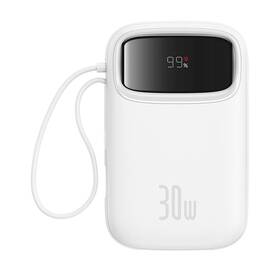 Powerbank Baseus Qpow 10000mAh 30W s USB-C kabelem biela

