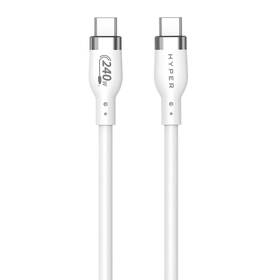 Kábel Hyper Silicone 240W, USB-C / USB-C, 2 m biely


