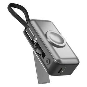 Powerbank Spello by Epico ForcePack Mini 2in1 5000mAh, s nabíjením hodinek a stojánkem SP09 sivá


