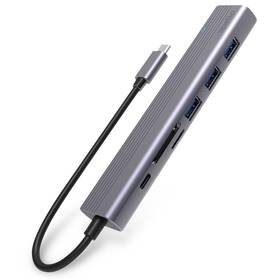 USB Hub Spello by Epico USB-C Slim 7v1 strieborný

