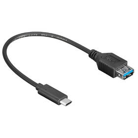 Kábel AQ USB 3.1 USB-C samec - USB 3.0 A samice , 0.2 m čierny

