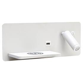 Bodové svietidlo IMMAX LED Be PREPARE 4v1 s Qi nabíjaním, USB, varianta ľavá biele

