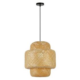 Závesné svietidlo IMMAX BOHO HILO, D38cm, E27. bambus čierne/hnedé

