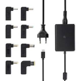 Sieťový adaptér Nedis GaN 100 W, univerzální, USB-C + 10 adaptérů čierny

