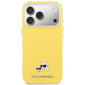 Kryt na mobil Karl Lagerfeld PU Karl and Choupette Heads Pins MagSafe na Apple iPhone 17 Pro Max žltý

