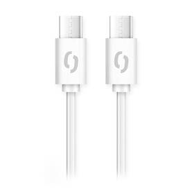 Kábel Aligator Power 60W, USB-C/USB-C, 3A, 1m biely

