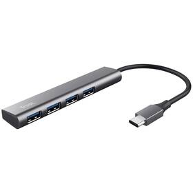 USB Hub Trust Halyx Aluminium USB-C/4x USB 3.2 Gen1 strieborná farba
