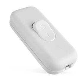 Spínač EMOS jednopólový šnúrový priechodný biely

