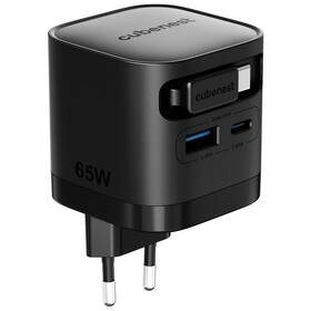 Nabíjačka do siete Cubenest PD GaN 65W 1xUSB-C/1xUSB-A čierna

