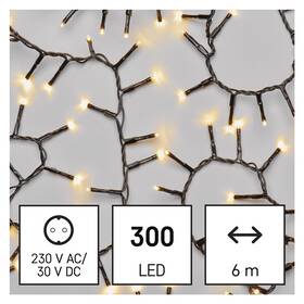 Vianočné osvetlenie EMOS 300 LED reťaz - ježko, 6 m, vonkajšia aj vnútorná, teplá biela, časovač 

