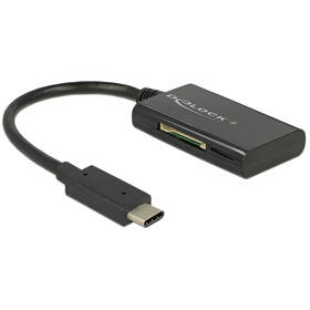 Čítačka pamäťových kariet DeLock USB-C/ SD, micro SD čierna

