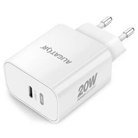 Nabíjačka do siete Aligator Power Delivery 20W, USB-C biela

