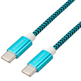 Kábel GoGEN USB-C / USB-C, 1m, opletený modrý

