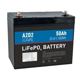 Akumulátor Avacom A2D2 baterie LiFePO4 25,6V 50Ah M8 (REPT cells) čierny


