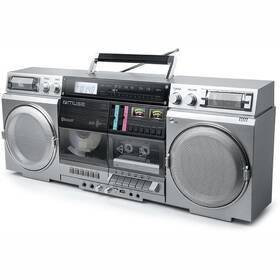 Rádiomagnetofón s CD MUSE M-380GBS strieborná farba
