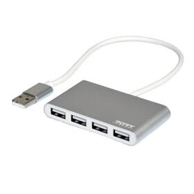 USB Hub PORT CONNECT USB-A, 4x USB 2.0 sivý

