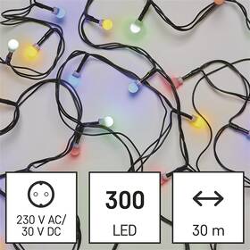 LED reťaz EMOS 300LED cherry reťaz - guličky, 30 m, vonkajšie aj vnútorné, multicolor, programy, časovač 

