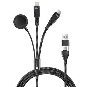 Kábel Connect IT Wirez 6in1, USB-C/Lightning/Watch Charger, 1,25m čierny

